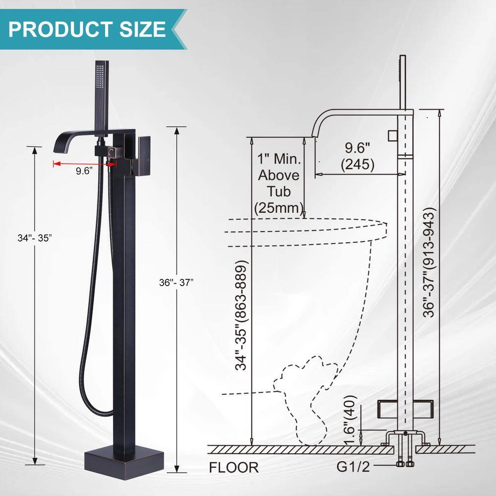 Bathroom Freestanding Tub Filler with Diverter