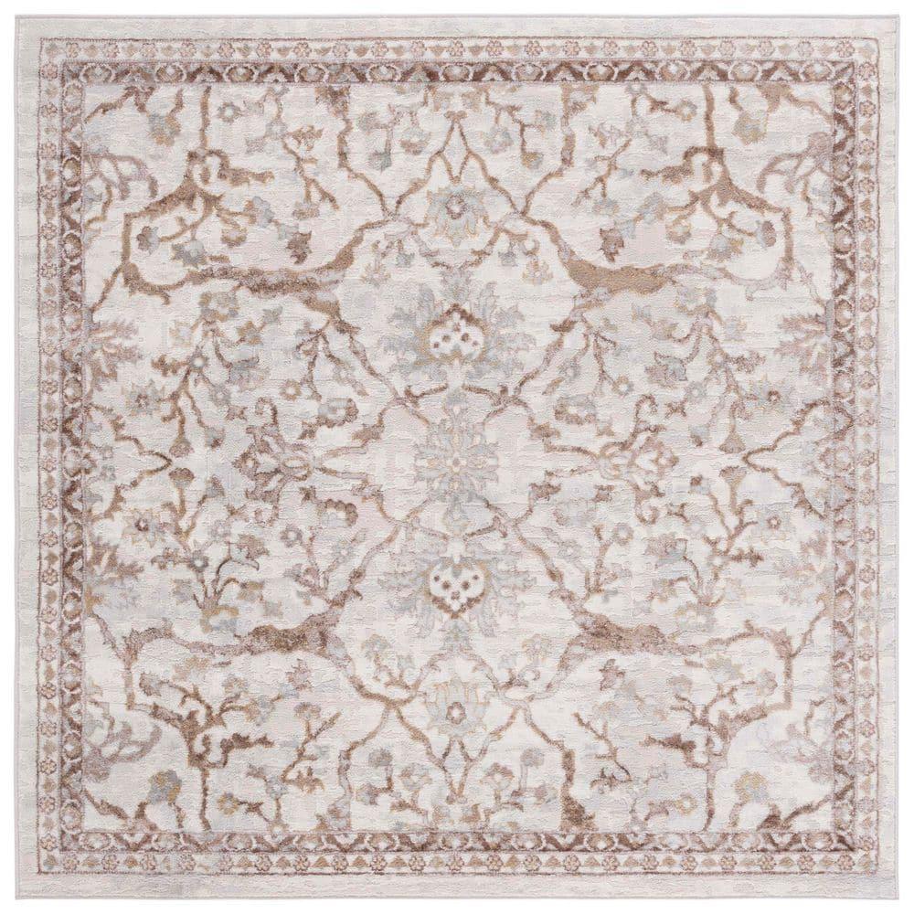 Palma PAM336 Power Loomed Indoor Area Rug - 5'3"x5'3" - Beige/Brown - Safavieh