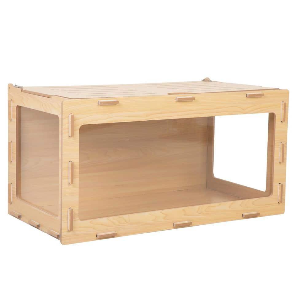 COZIWOW Large Wooden Hamster Cage,Habitat Shelter W/Acrylic Board,Flip Top