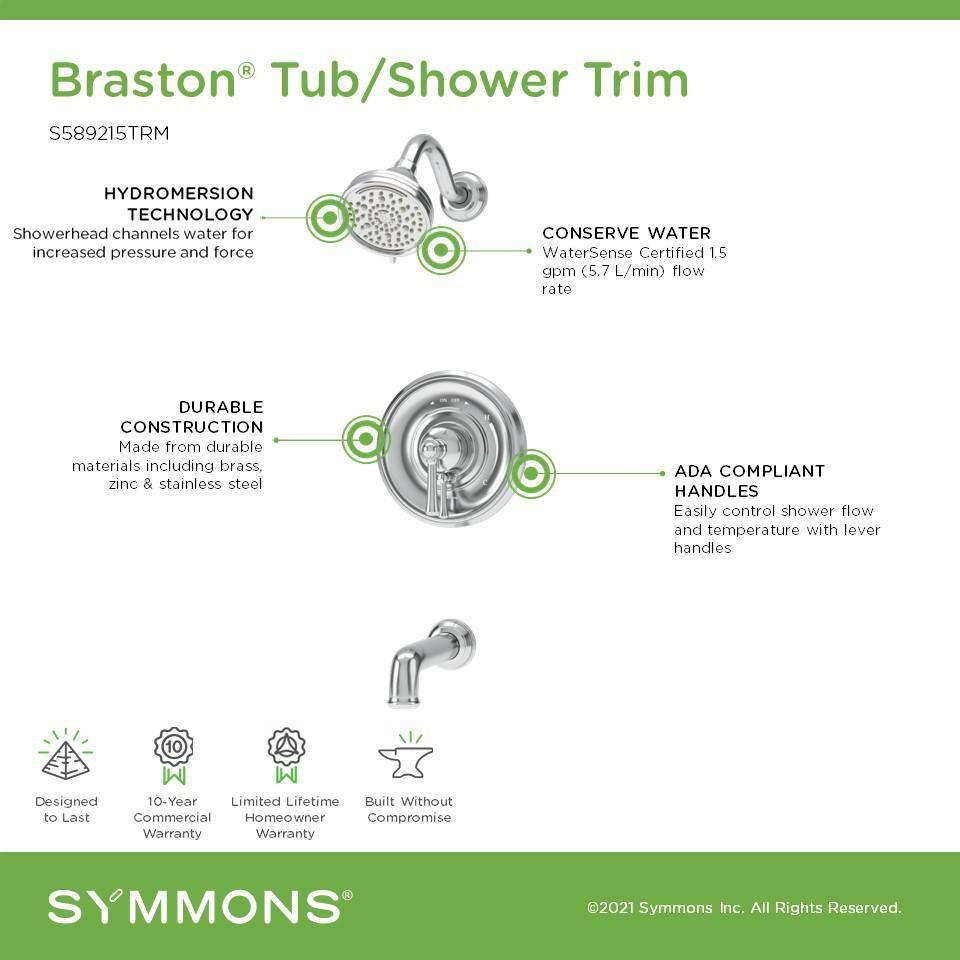 Braston HydroMersion Tub and Shower Faucet with Volume Control