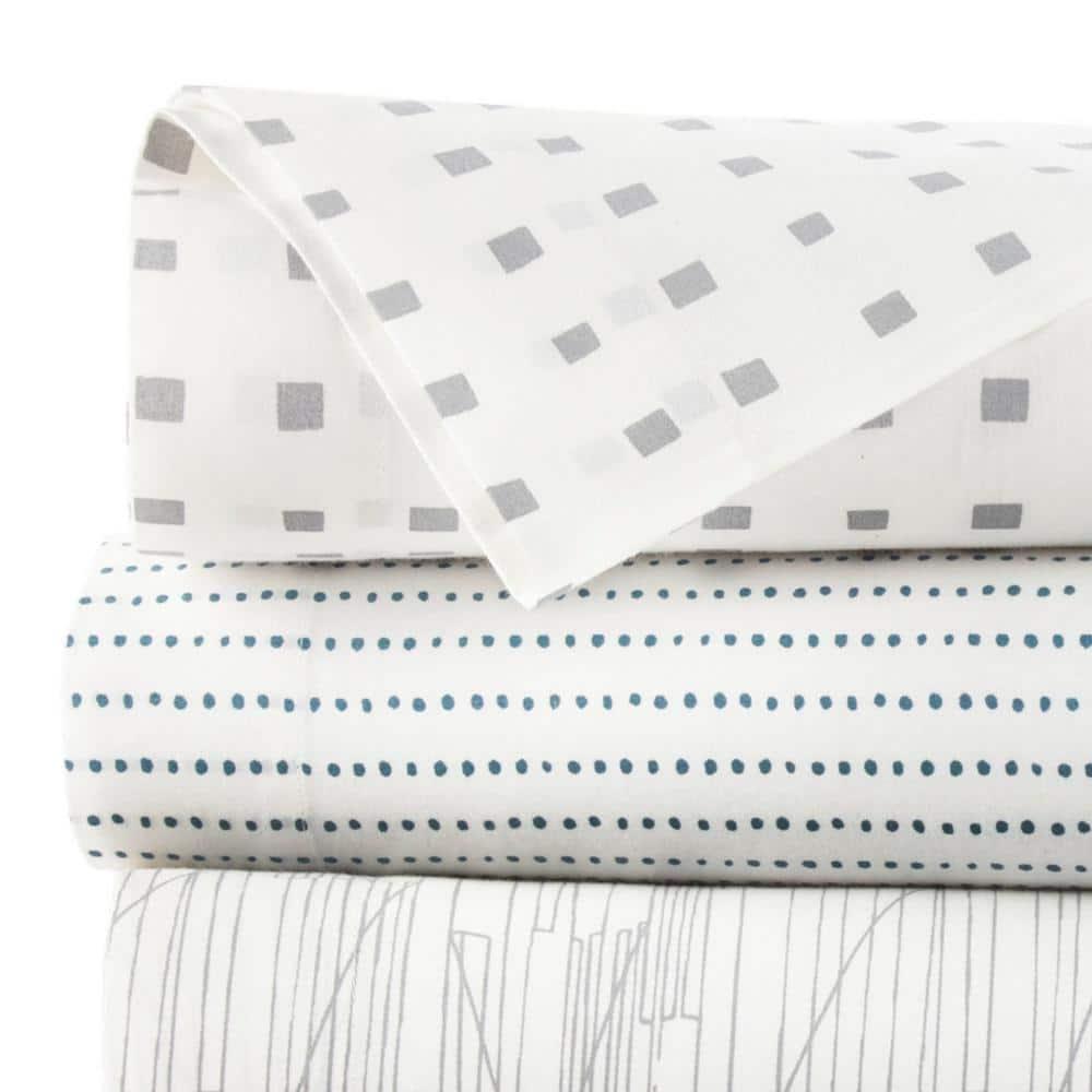 City Scene Radius Blue Cotton Percale Sheet Set