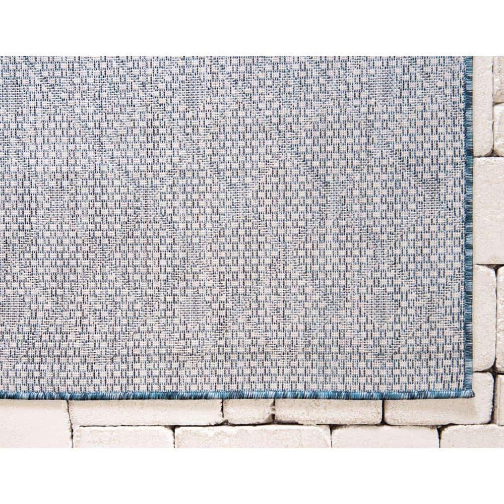 Unique Loom 8' 0 x 11' 4 Rectangle Indoor/Outdoor Trellis Blue Area Rug