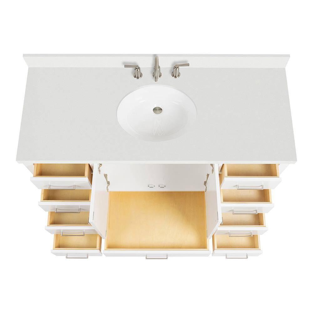 Ariel A055swqovo Cambridge 55" Free Standing Single Basin Vanity Set - White