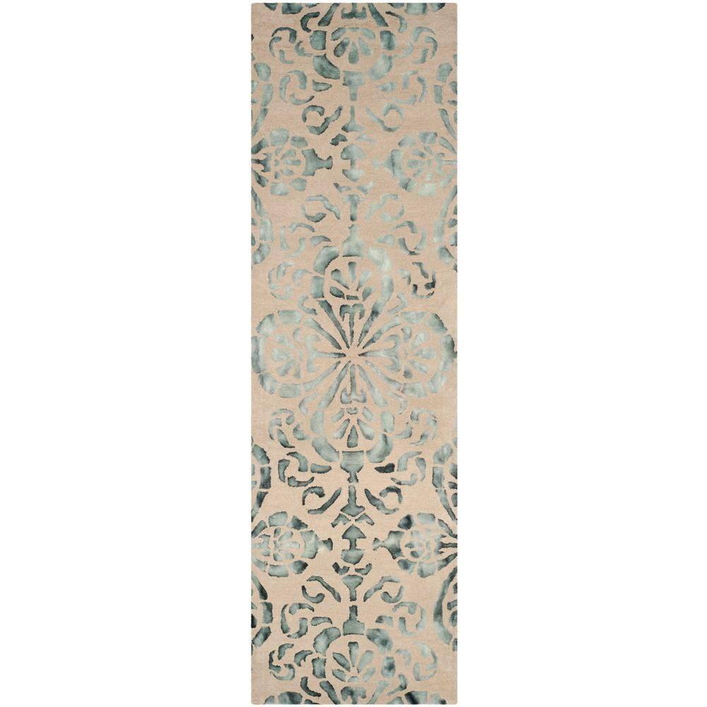 SAFAVIEH Dip Dye Collection 2' x 3' Ivory / Navy DDY719P Handmade Premium Wool Accent Rug