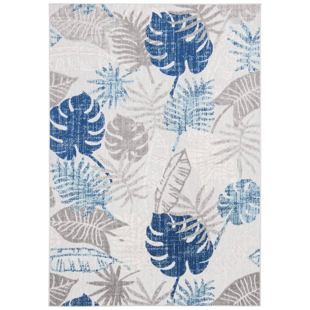 Cabana CBN831 Power Loomed Indoor/Outdoor Area Rug - Grey/Blue - 5'3"x7'6" - Safavieh.
