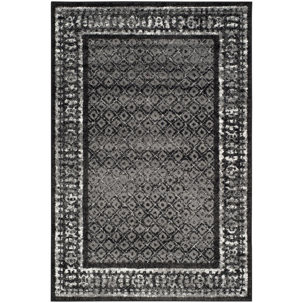 Adirondack ADR110 Machine Made Indoor Area Rug - Black/Silver - 6'x9' - Safavieh