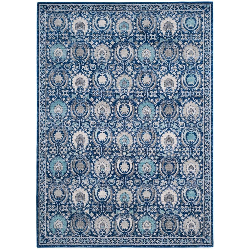 Evoke EVK251 Power Loomed Area Rug - Blue/Ivory - 8'x10' - Safavieh.