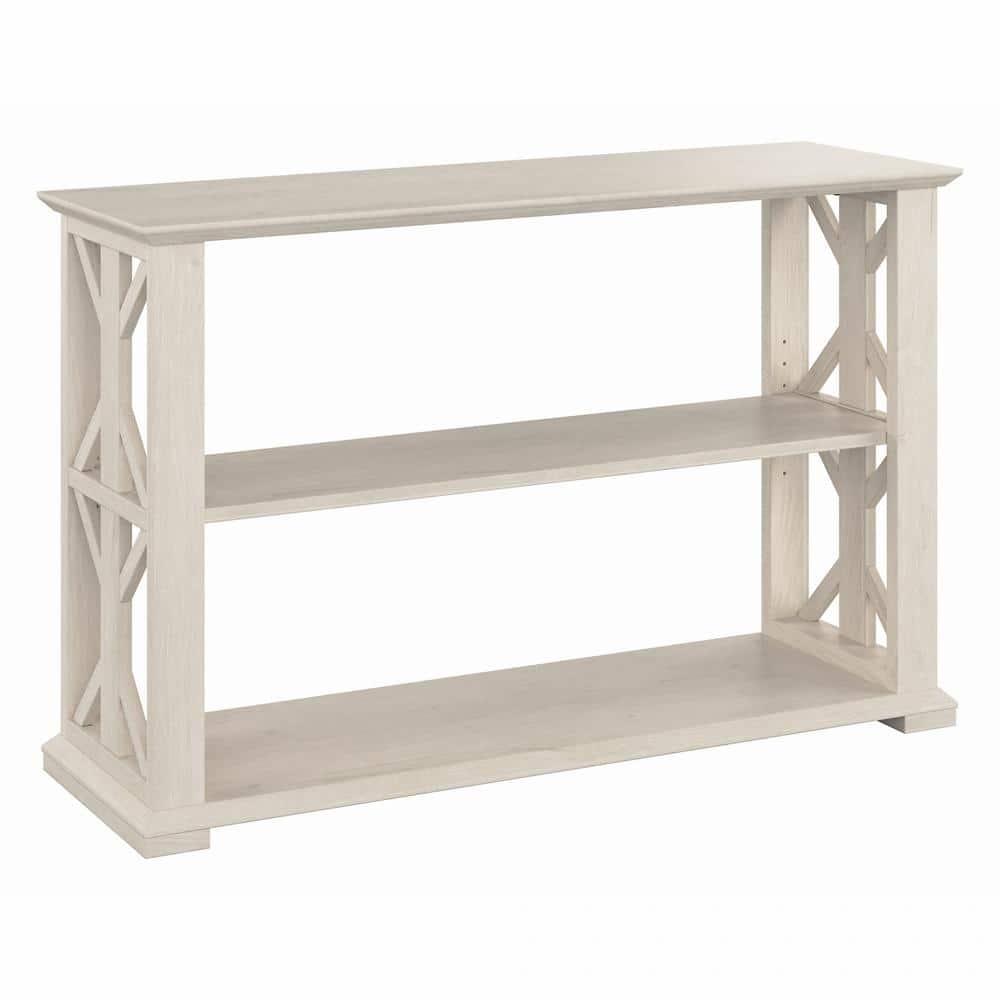 Homestead Console Table with Shelves in Linen White Oak - Engineered Wood