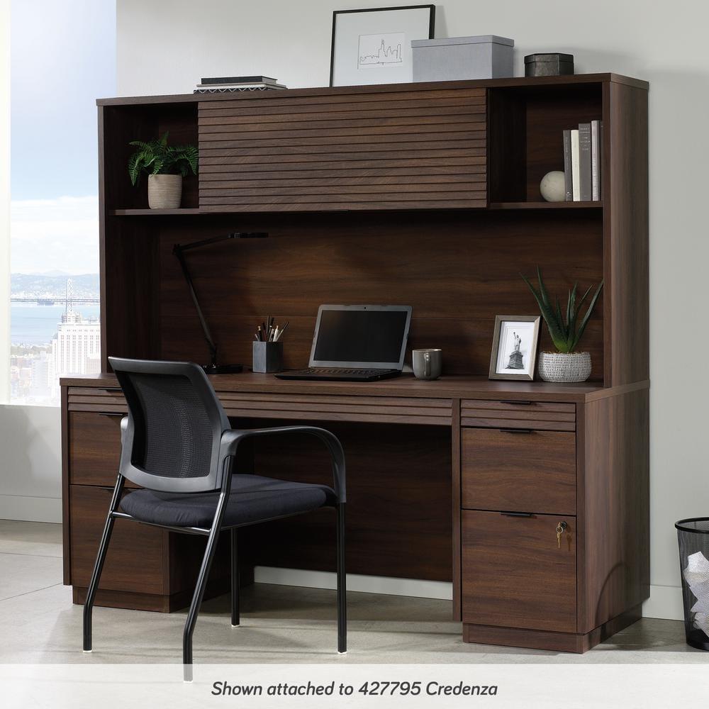 Sauder Palo Alto Engineered Wood Desk Hutch in Spiced Mahogany