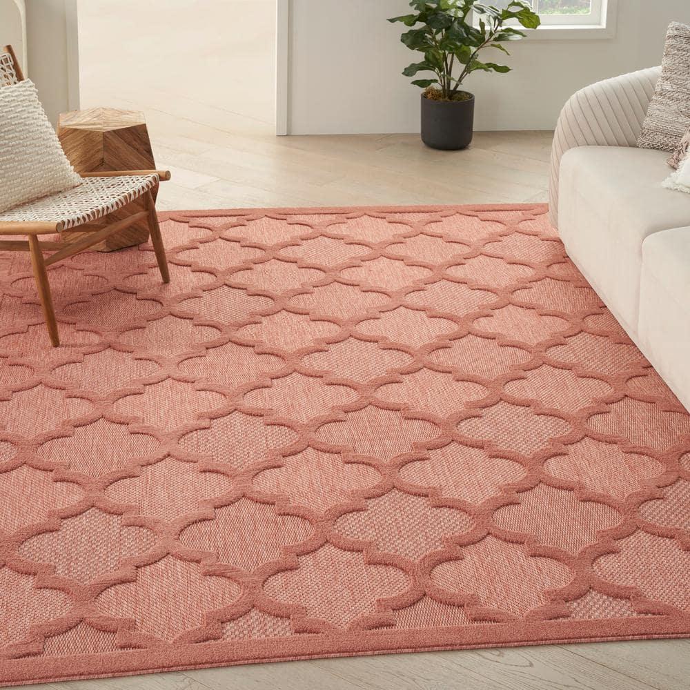 Nourison Easy Care 7' x 10' Coral/Orange Indoor/Outdoor Rug
