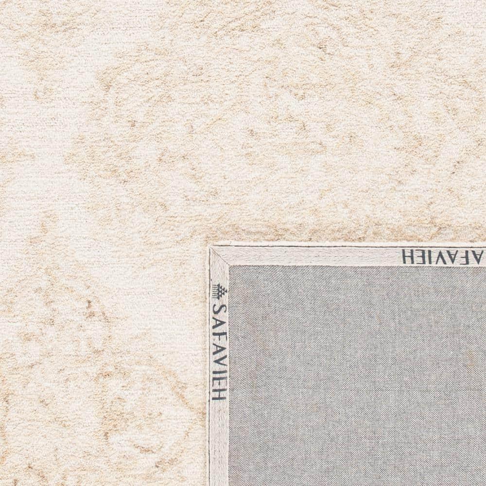 Abstract ABT279 Handmade Tufted Area Rug - Beige/Grey - 6' X 6'  Round - Safavieh