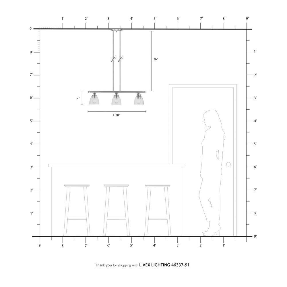 Livex Lighting Montgomery 3 - Light Chandelier in  Brushed Nickel