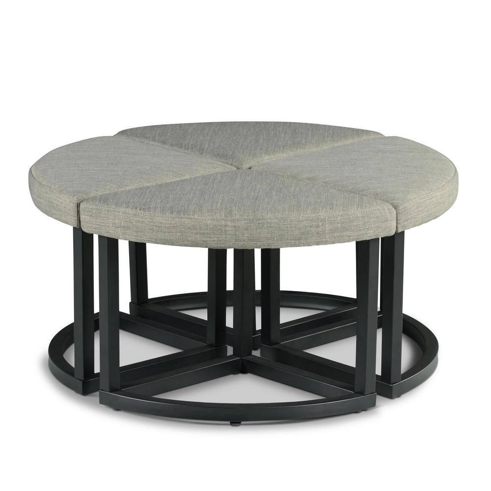 17 Stories Stannos 36" Round Coffee Table with 4 Stools