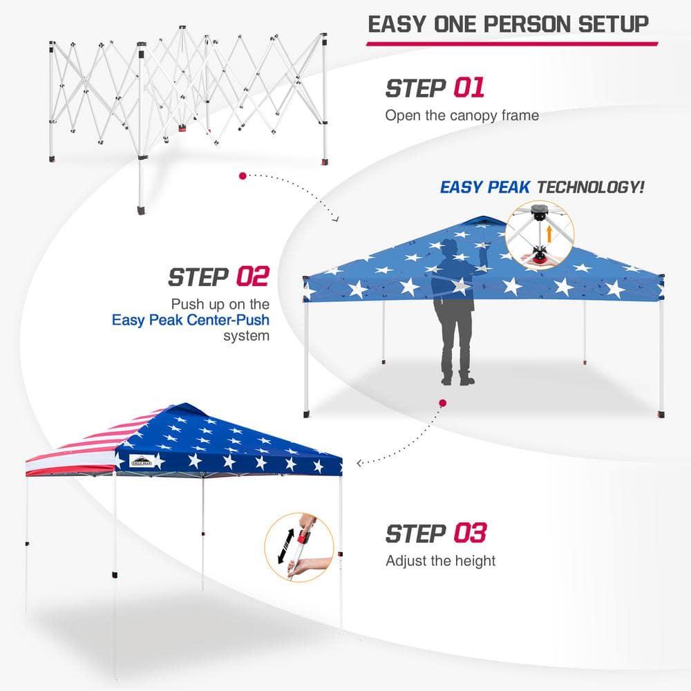 EAGLE PEAK Pop Up Canopies 10 Ft. W x 10 FT. D Metal Party Tent Canopy