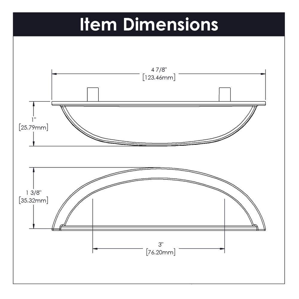 Cottage Kitchen Cabinet Handles, Solid Core Drawer Pulls for Cabinet Doors, 3"