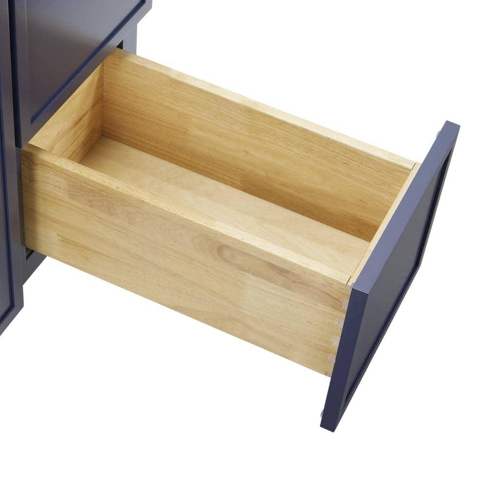 36" W Birch Plywood Freestanding Single Base 2 Drawers Storage Cabinet with Soft Close Door