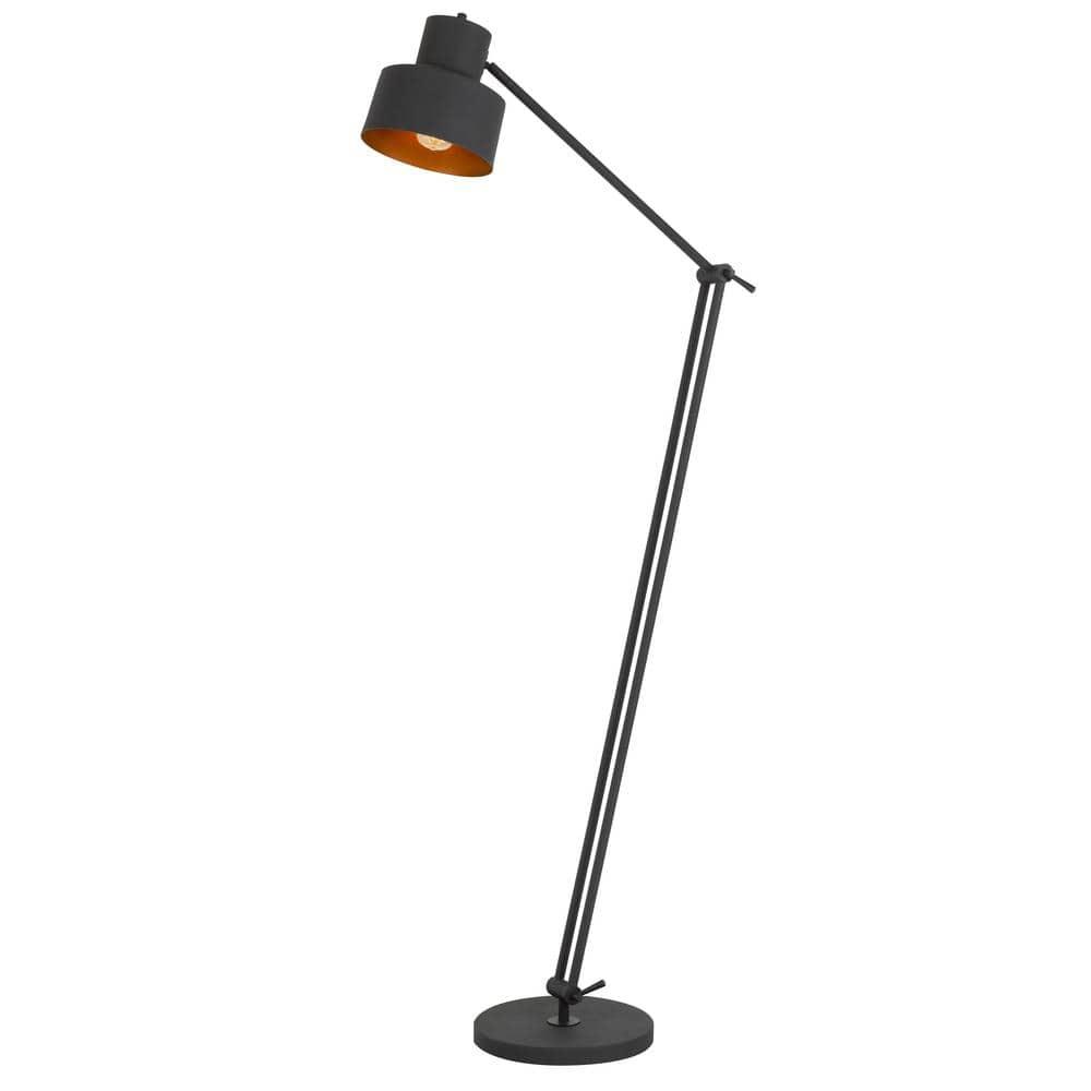 Cal Lighting 60W Davidson metal floor lamp with weighted base, adjustable upper and lower arms. On off socket switch