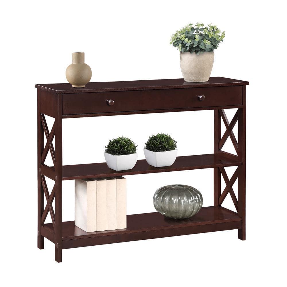 Convenience Concepts Oxford  Console Table with Drawer in Espresso Wood Finish