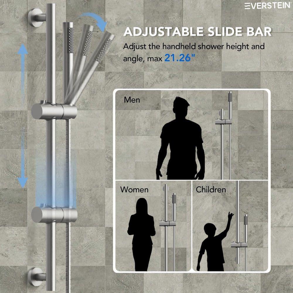 DualJetSpa 3-Function Round 10" & 6" Dual Shower Faucet System with Pressure Balancing Rough-In Valve