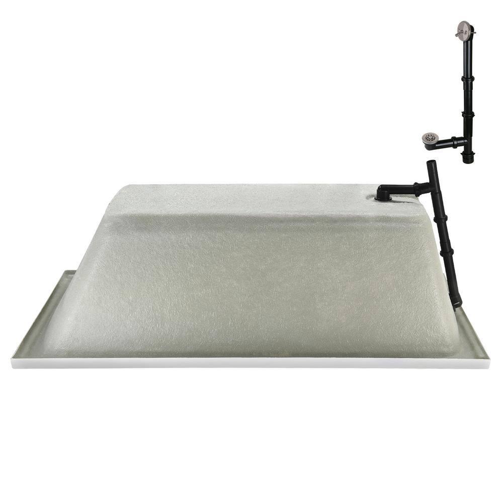 60'' x 32'' Acrylic Soaking Drop-In Bathtub, Drain Included