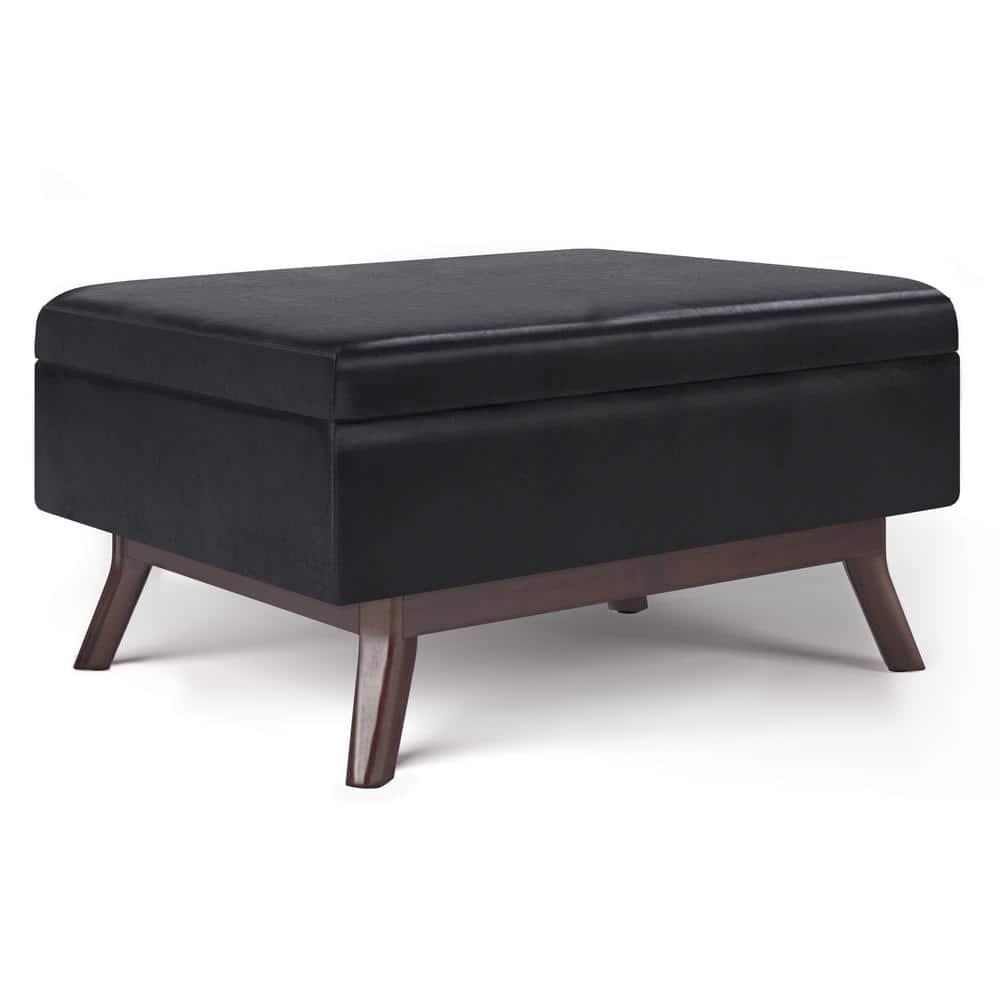 Simpli Home Owen Faux Leather Ottoman