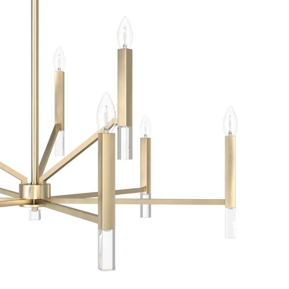 Sunjai 9 Light 2-Tier Sputnik Modern Linear Chandelier