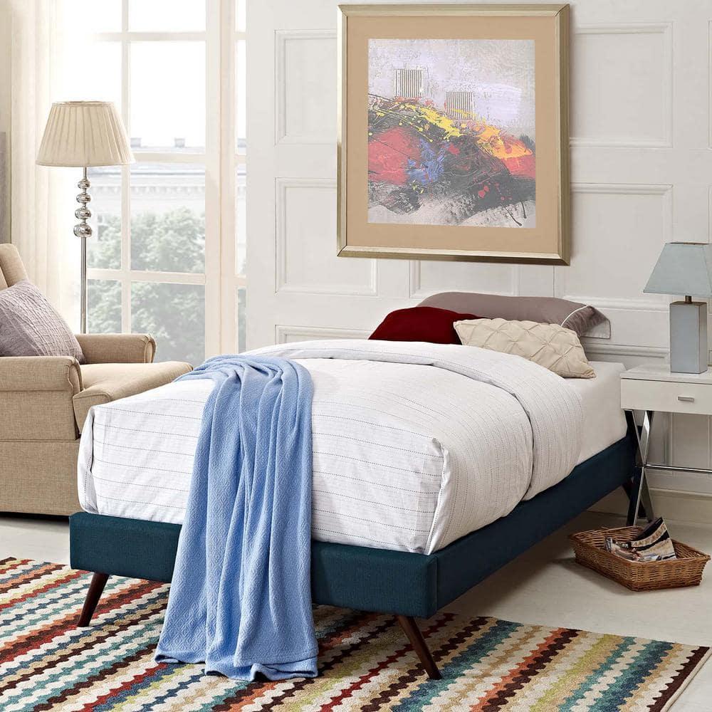 Modway Loryn Twin Fabric Bed Frame with Round Splayed Legs