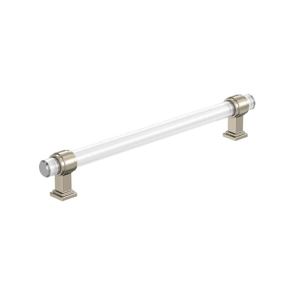 Amerock Glacio 8 inch (203mm) Center-to-Center Clear/Polished Nickel Cabinet Pull