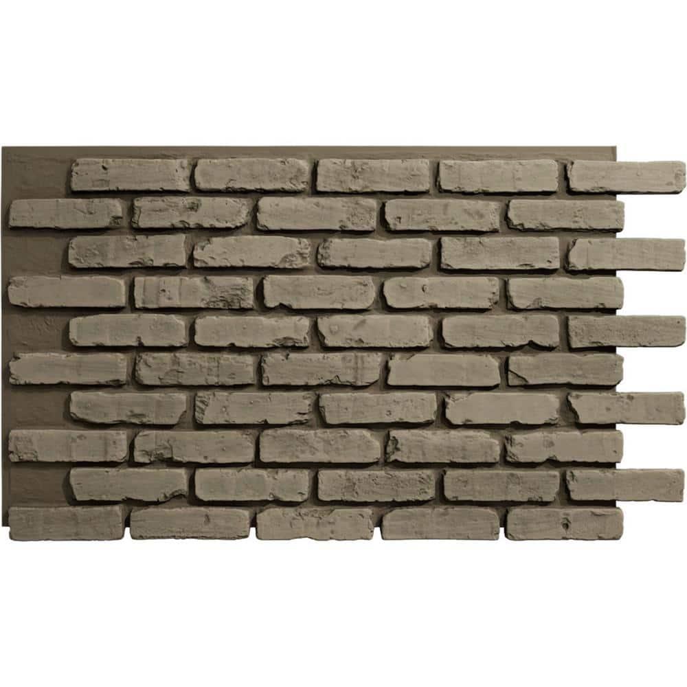 StoneCraft Aged Brick Faux Brick Panel, 46 7/8"W x 27"H x 1 1/4"D