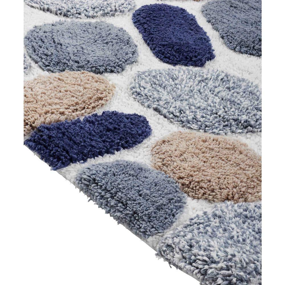 2pc 32"x20" Pebbles Bath Rug Set Gray/Blue - Chesapeake Merchandising