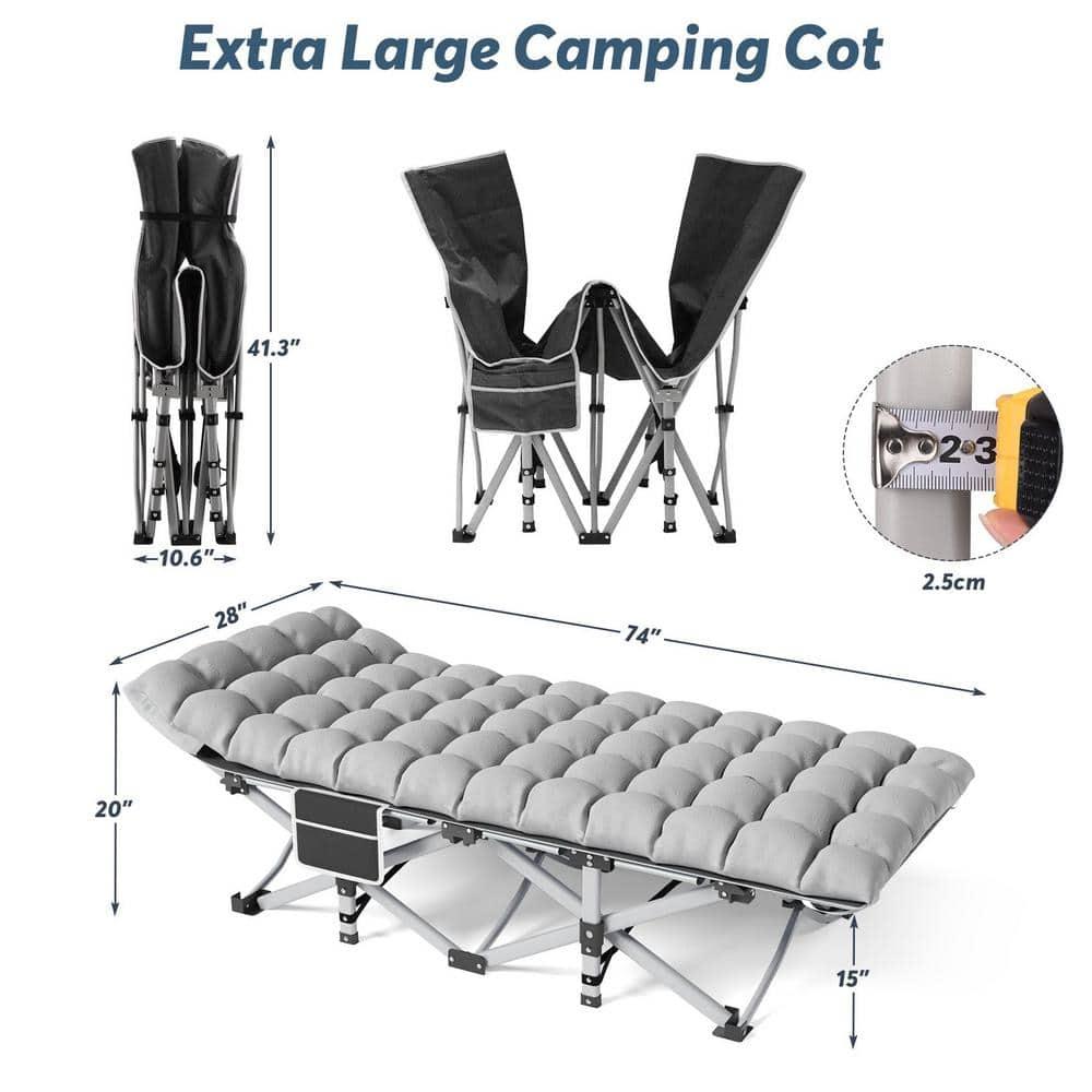 Suteck Folding Camping Cot Portable Outdoor Heavy Duty Sleeping Cot with Mattress and Carry Bag