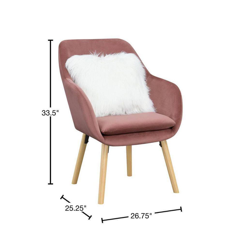 Convenience Concepts Take a Seat Charlotte Accent Chair, Blush Velvet