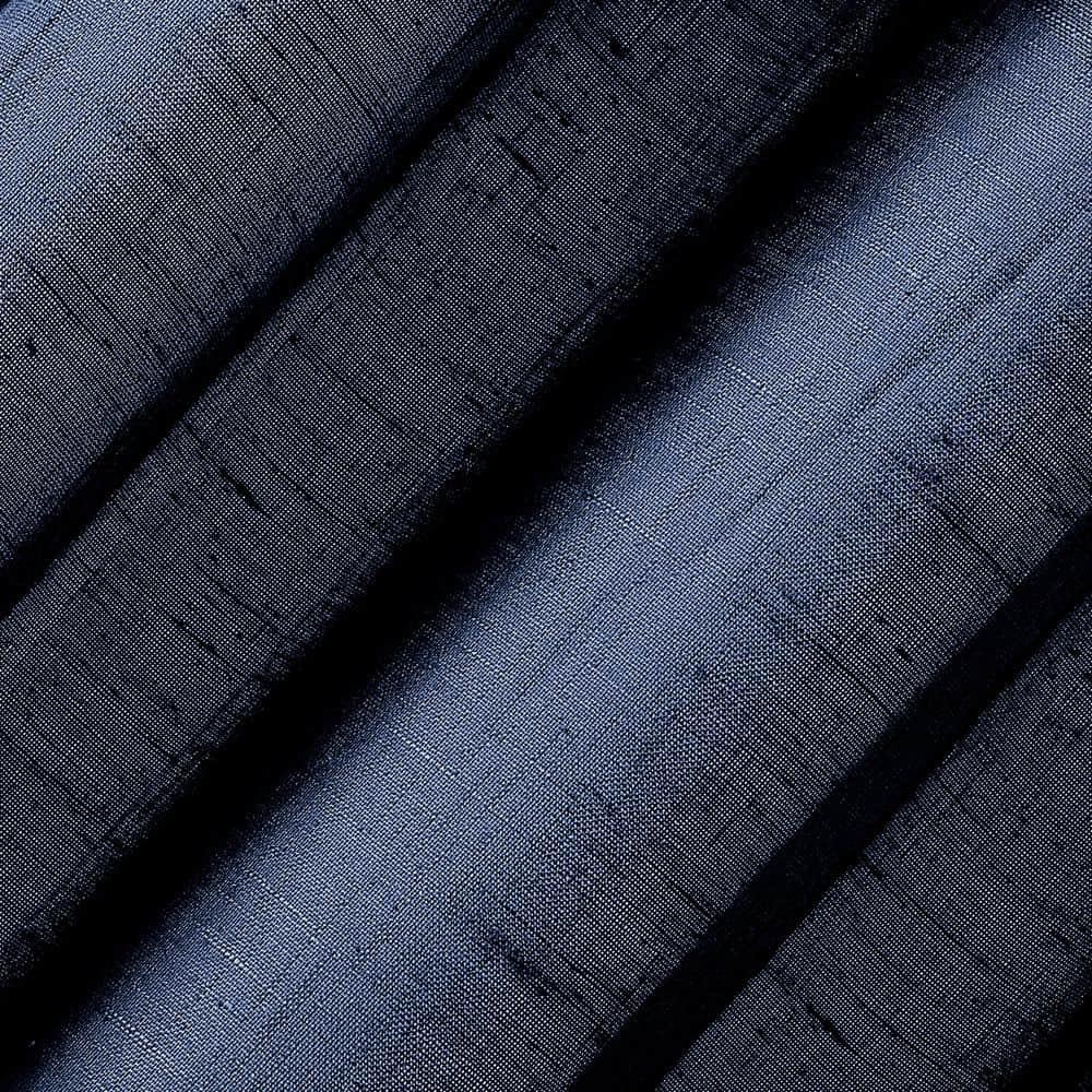 84"x52" Slub Textured Linen Blend Grommet Top Curtain Navy - Archaeo: Modern Light Filtering Panel