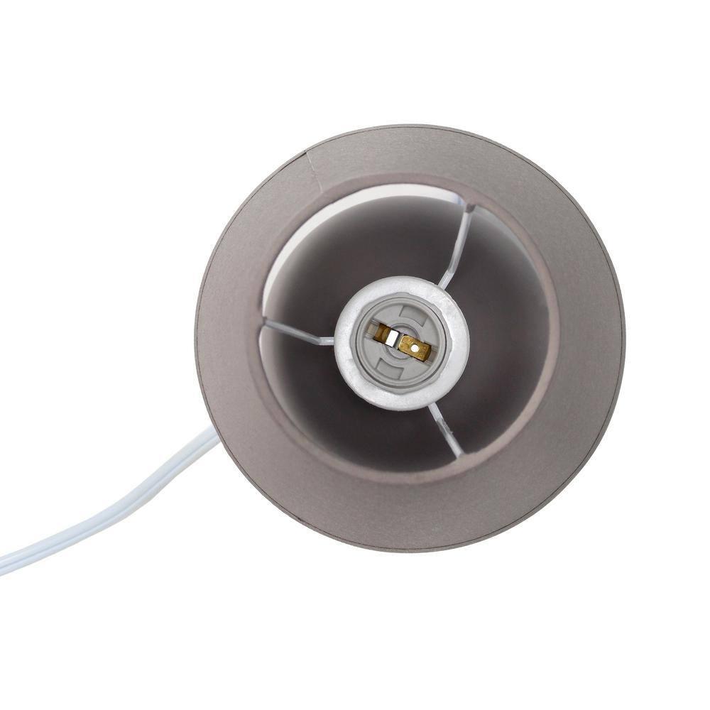 Simple Designs 8.66" Compact Ceramic Globe Table Lamp with Stylish Shade (Includes LED Light Bulb) Gray