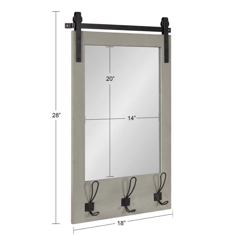 18&#34; x 28&#34; Cates Functional Wall Mirror Gray - Kate &#38; Laurel All Things Decor