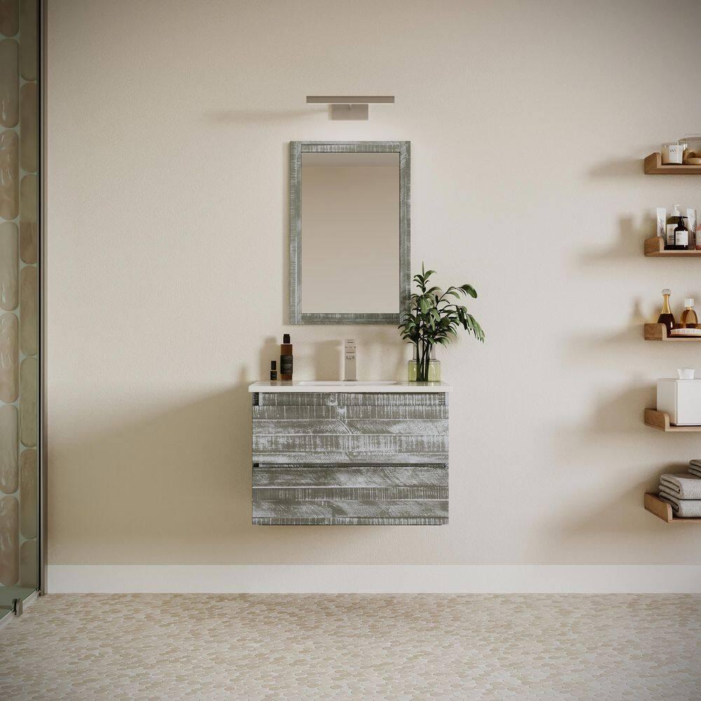 Fresca Formosa 30" Wall Mount Floating Single Sink Bathroom Vanity Set with Top and Sink - Faucet Not Included