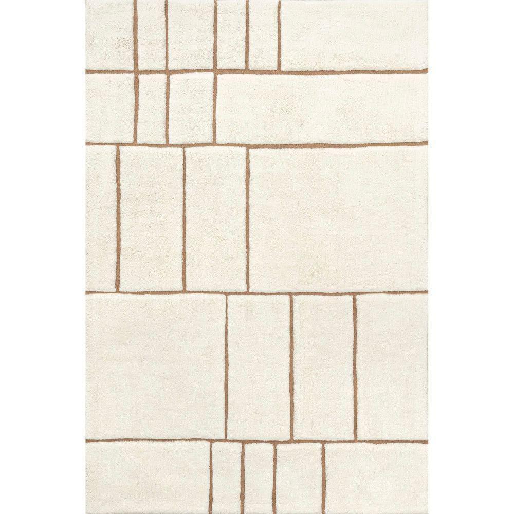 Ivy Bronx Brega Geometric New Zealand Wool Area Rug