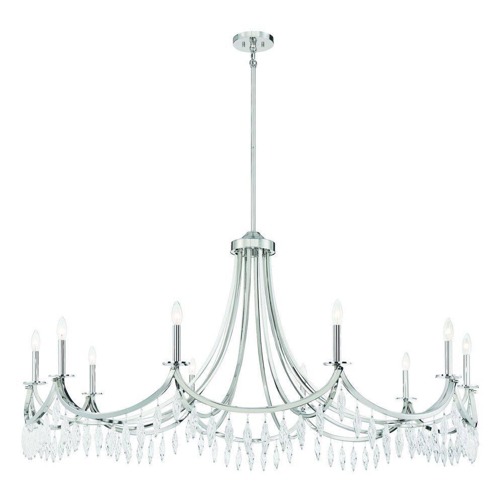 Kameron 10-Light Chandelier in Polished Nickel