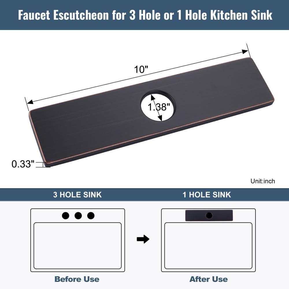 iVIGA iVIGA 10" Sink Faucet Hole Cover Deck Plate VCC06RB