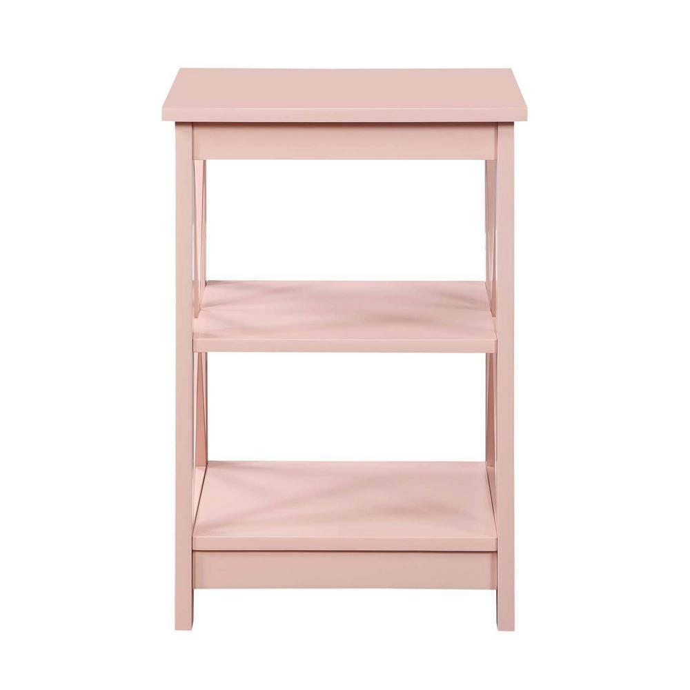 Convenience Concepts Oxford End Table with Shelves, Blush Pink
