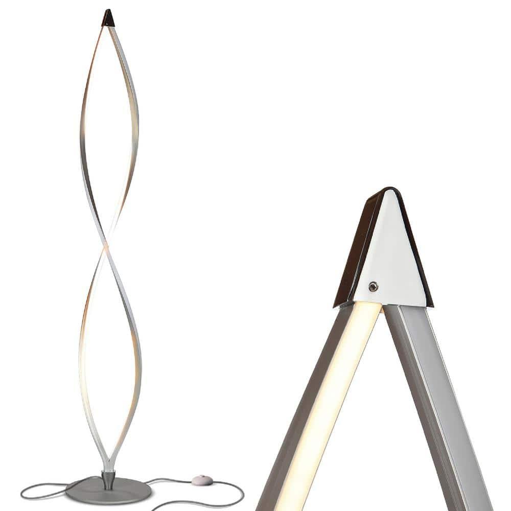 Brightech Twist 43 in. Industrial 2-Light LED Energy Efficient Floor Lamp with Built-In 3-Way Dimmer