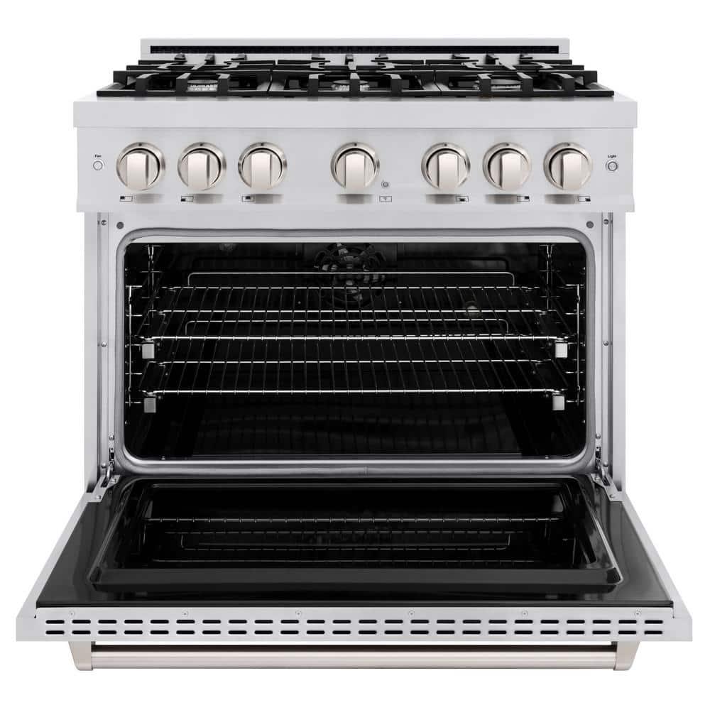 ZLINE ZLINE 36 in. 5.2 cu. ft. Classic Dual Fuel Range W/ 6 Burner Gas Cooktop & Electric Convection Oven in Stainless Steel (CDR36) CDR36