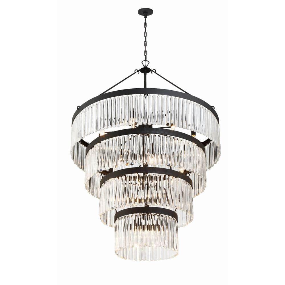 Crystorama Lighting Emory 22 - Light Chandelier in  Black Forged