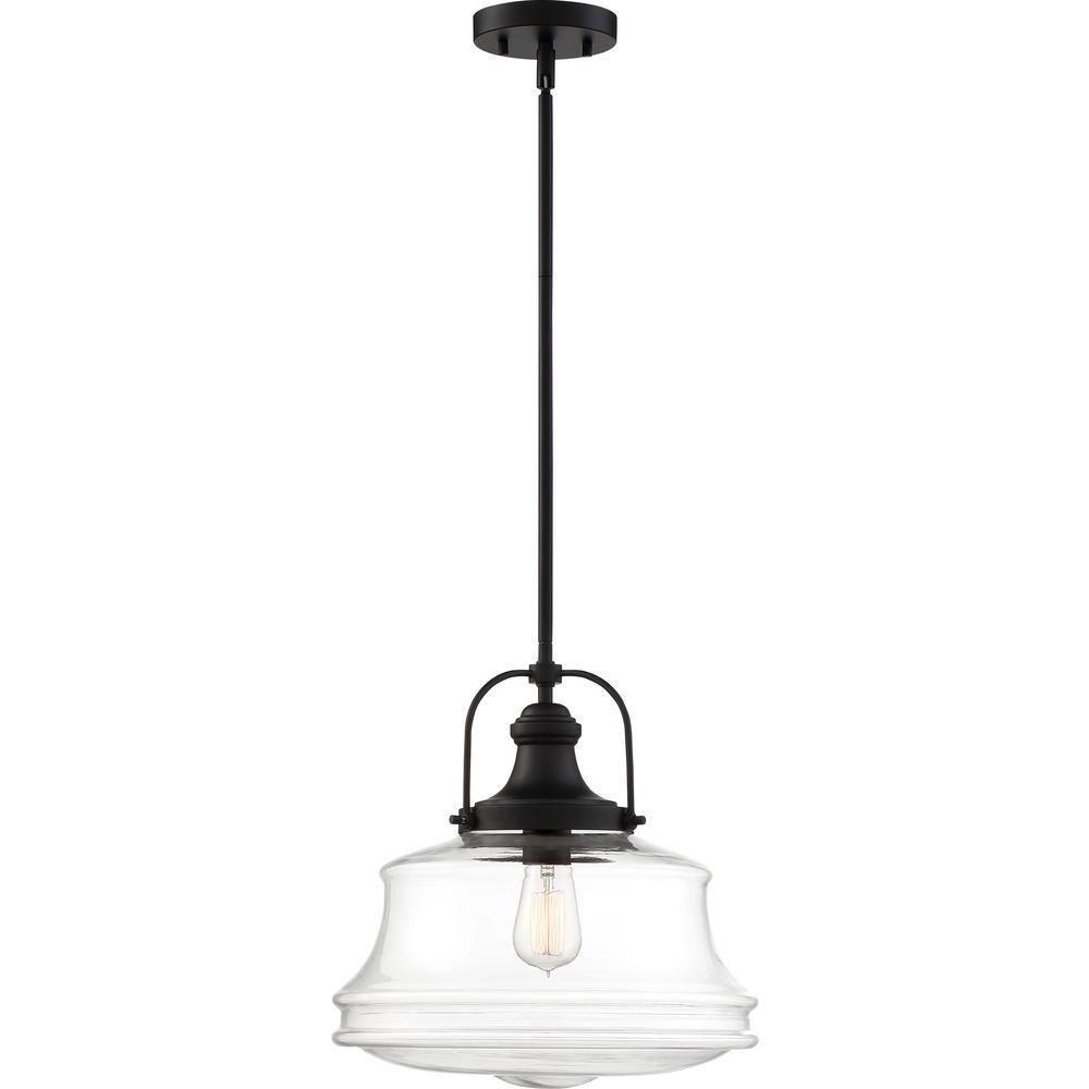 60/6759-Nuvo Lighting-Basel-1 Light Pendant-13.75 Inches Wide by 14.63 Inches High-Matte Black Finish