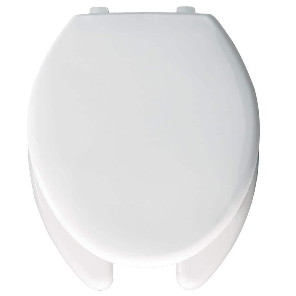Bemis 7B1950 000 BEMIS 1950 Commercial Heavy Duty Open Front Toilet Seat with Cover, ELONGATED, Plastic, White