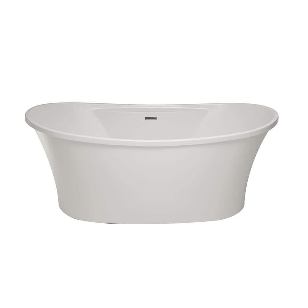 Breanne Studio 60" x 36" Freestanding Soaking Acrylic Bathtub