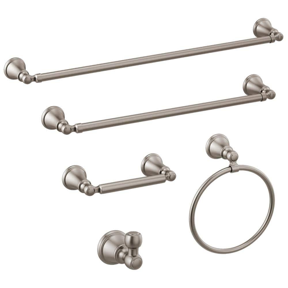 DELTA FAUCET 138031 Crestfield, Bath Hardware Accessory, 24 Towel Bar, Satin Nickel