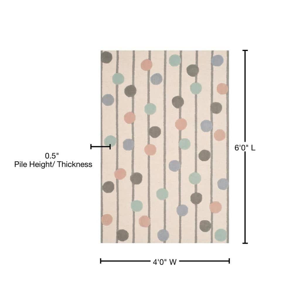 Safavieh Kids Confetti SFK909 Hand Tufted Indoor Accent Rug - Ivory/Multi - 4'x6' - Safavieh