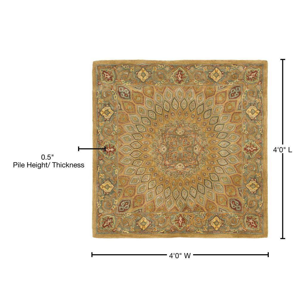 Heritage HG914 Hand Tufted Area Rug - Light Brown/Grey - 4'x4' - Safavieh.