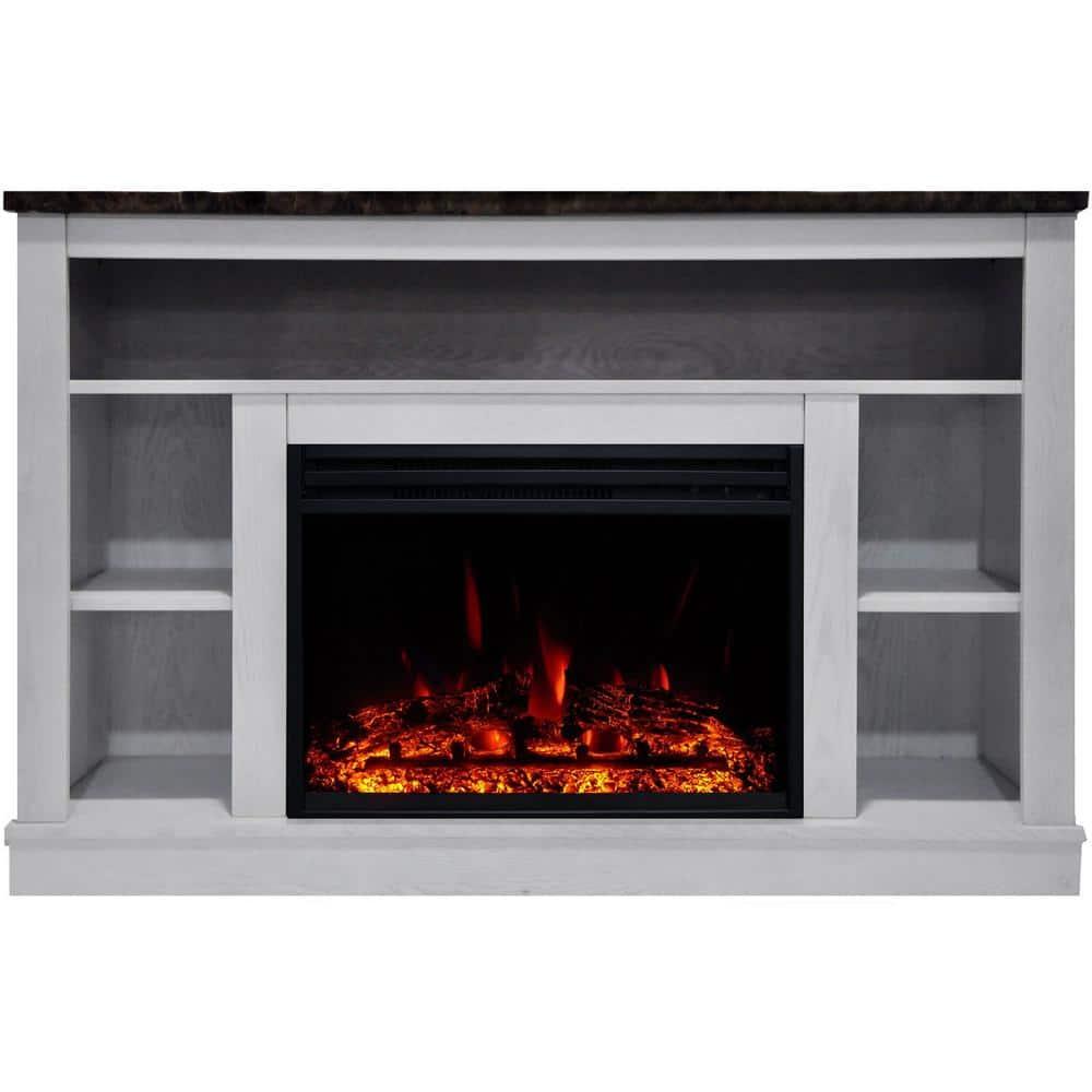 Cambridge Seville Freestanding Fireplace Mantel TV Stand with Storage Shelves and 1500W Electric Heater Insert